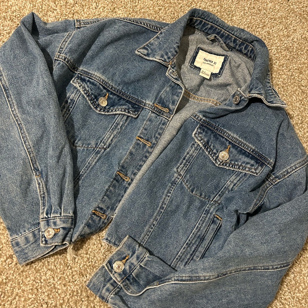 Forever 21 Raw Hem Denim Jacket